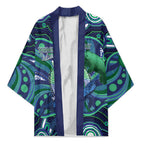 Personalised Torres Strait Islander Flag Day Kimono Dhari Australia Dugong Turtle Aboriginal Art