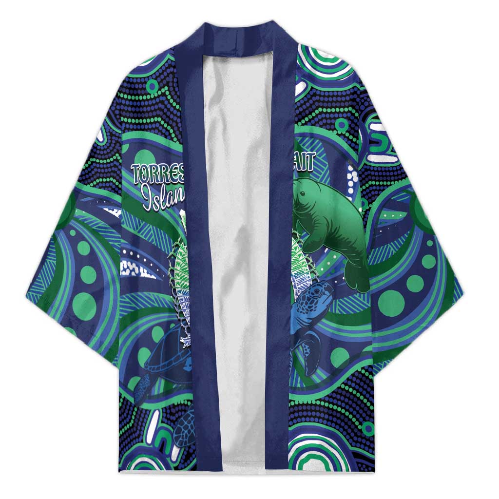 Personalised Torres Strait Islander Flag Day Kimono Dhari Australia Dugong Turtle Aboriginal Art