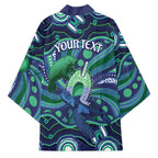 Personalised Torres Strait Islander Flag Day Kimono Dhari Australia Dugong Turtle Aboriginal Art