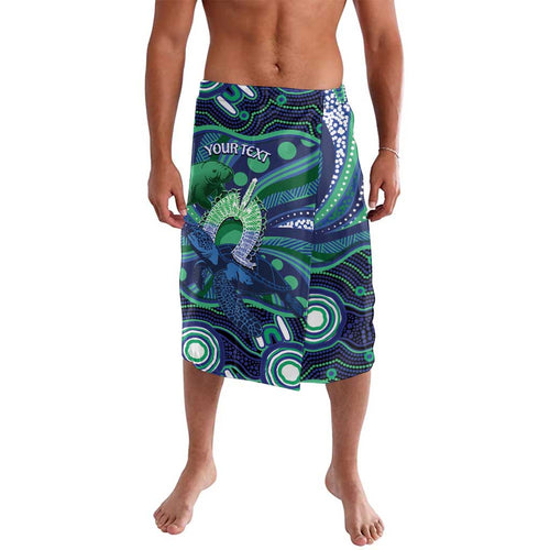 Personalised Torres Strait Islander Flag Day Lavalava Dhari Australia Dugong Turtle Aboriginal Art