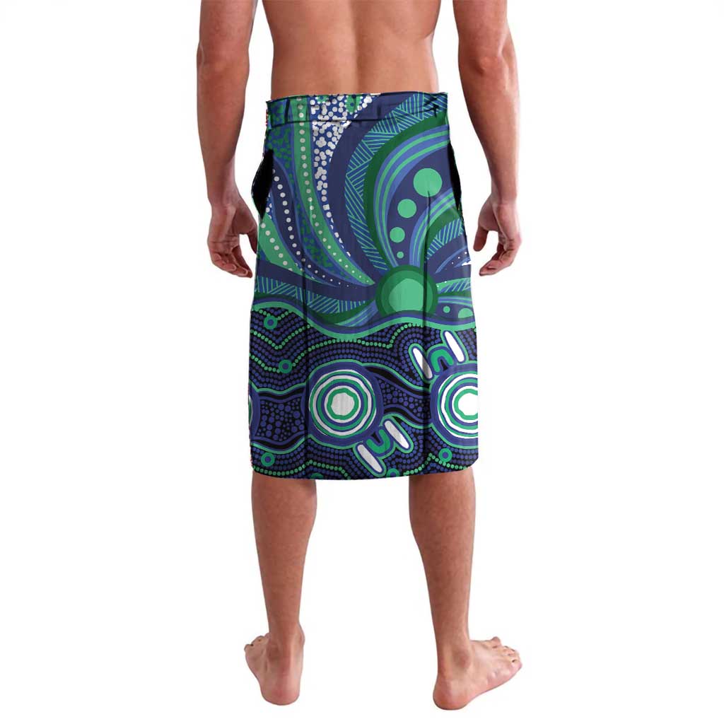 Personalised Torres Strait Islander Flag Day Lavalava Dhari Australia Dugong Turtle Aboriginal Art