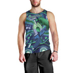 Personalised Torres Strait Islander Flag Day Men Tank Top Dhari Australia Dugong Turtle Aboriginal Art