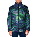 Personalised Torres Strait Islander Flag Day Padded Jacket Dhari Australia Dugong Turtle Aboriginal Art