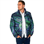 Personalised Torres Strait Islander Flag Day Padded Jacket Dhari Australia Dugong Turtle Aboriginal Art