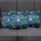 Personalised Torres Strait Islander Flag Day Pillow Cover Dhari Australia Dugong Turtle Aboriginal Art