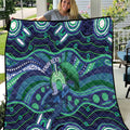 Personalised Torres Strait Islander Flag Day Quilt Dhari Australia Dugong Turtle Aboriginal Art