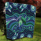 Personalised Torres Strait Islander Flag Day Quilt Dhari Australia Dugong Turtle Aboriginal Art