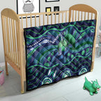 Personalised Torres Strait Islander Flag Day Quilt Dhari Australia Dugong Turtle Aboriginal Art