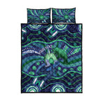 Personalised Torres Strait Islander Flag Day Quilt Bed Set Dhari Australia Dugong Turtle Aboriginal Art