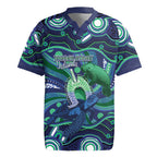 Personalised Torres Strait Islander Flag Day Rugby Jersey Dhari Australia Dugong Turtle Aboriginal Art