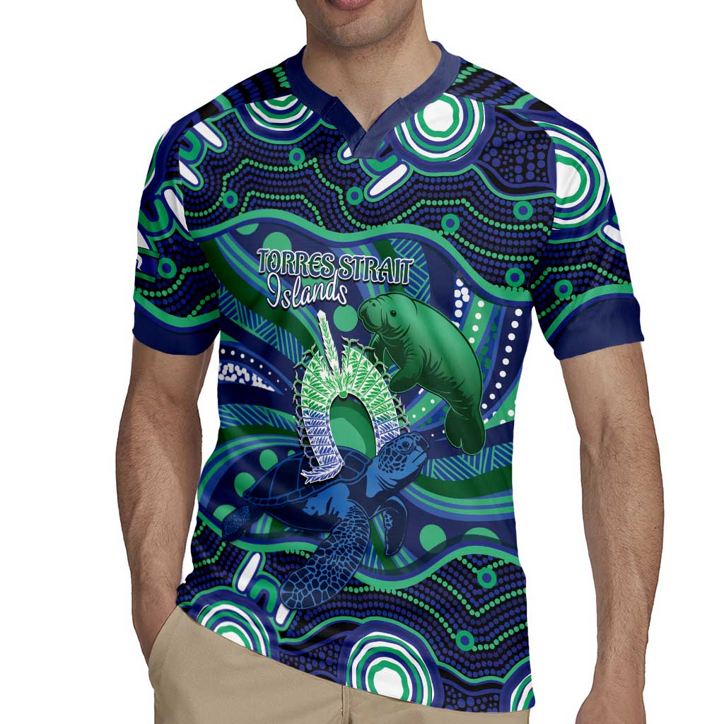 Personalised Torres Strait Islander Flag Day Rugby Jersey Dhari Australia Dugong Turtle Aboriginal Art