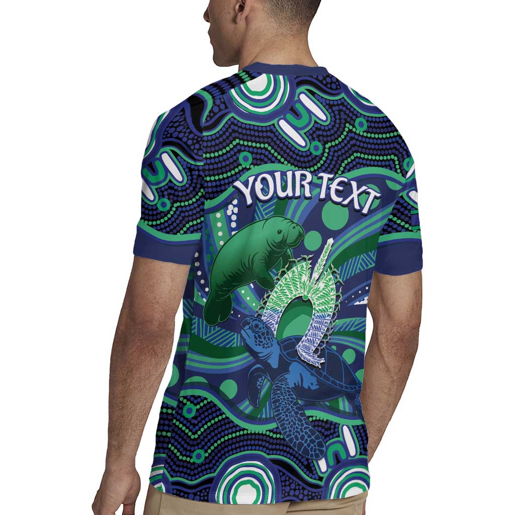 Personalised Torres Strait Islander Flag Day Rugby Jersey Dhari Australia Dugong Turtle Aboriginal Art