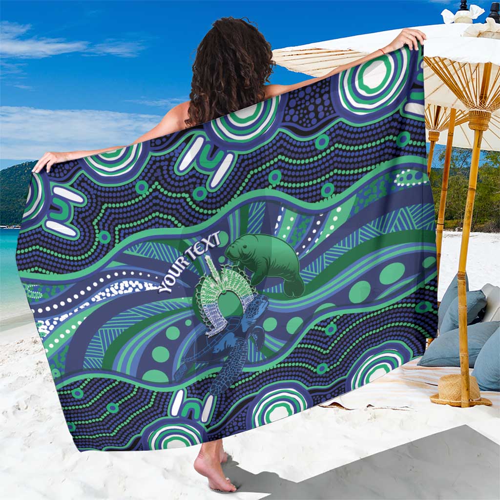 Personalised Torres Strait Islander Flag Day Sarong Dhari Australia Dugong Turtle Aboriginal Art