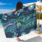 Personalised Torres Strait Islander Flag Day Sarong Dhari Australia Dugong Turtle Aboriginal Art