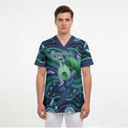 Personalised Torres Strait Islander Flag Day Scrub Top Dhari Australia Dugong Turtle Aboriginal Art