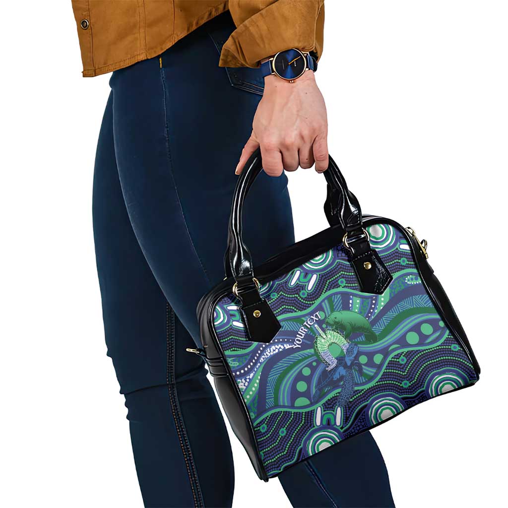 Personalised Torres Strait Islander Flag Day Shoulder Handbag Dhari Australia Dugong Turtle Aboriginal Art