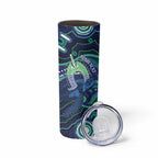 Personalised Torres Strait Islander Flag Day Skinny Tumbler Dhari Australia Dugong Turtle Aboriginal Art