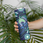 Personalised Torres Strait Islander Flag Day Skinny Tumbler Dhari Australia Dugong Turtle Aboriginal Art