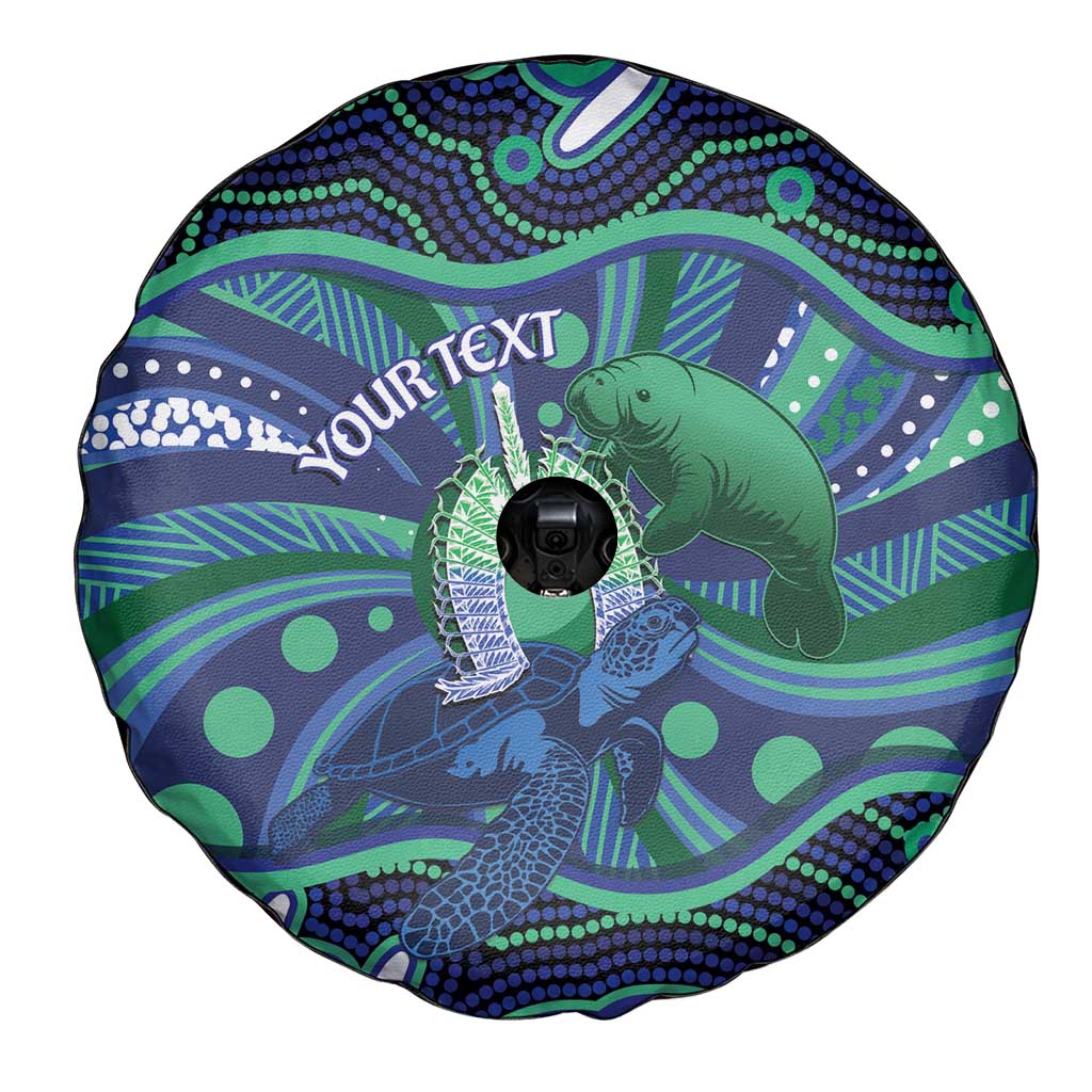 Personalised Torres Strait Islander Flag Day Spare Tire Cover Dhari Australia Dugong Turtle Aboriginal Art