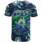 Personalised Torres Strait Islander Flag Day T Shirt Dhari Australia Dugong Turtle Aboriginal Art