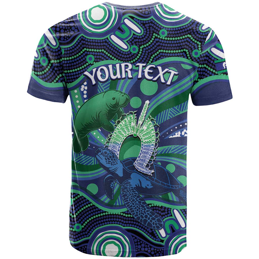 Personalised Torres Strait Islander Flag Day T Shirt Dhari Australia Dugong Turtle Aboriginal Art