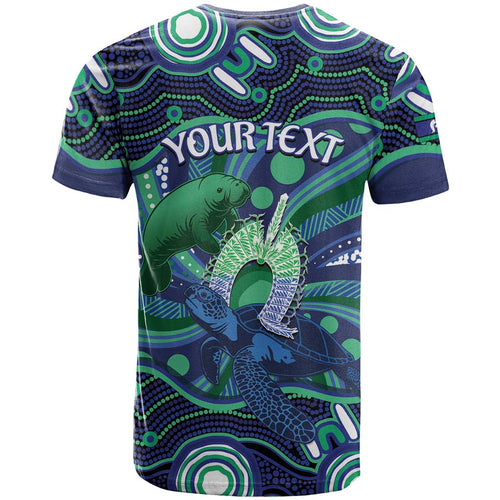 Personalised Torres Strait Islander Flag Day T Shirt Dhari Australia Dugong Turtle Aboriginal Art