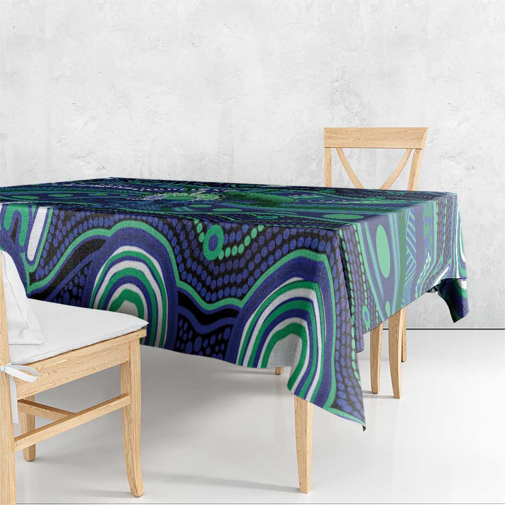 Personalised Torres Strait Islander Flag Day Tablecloth Dhari Australia Dugong Turtle Aboriginal Art