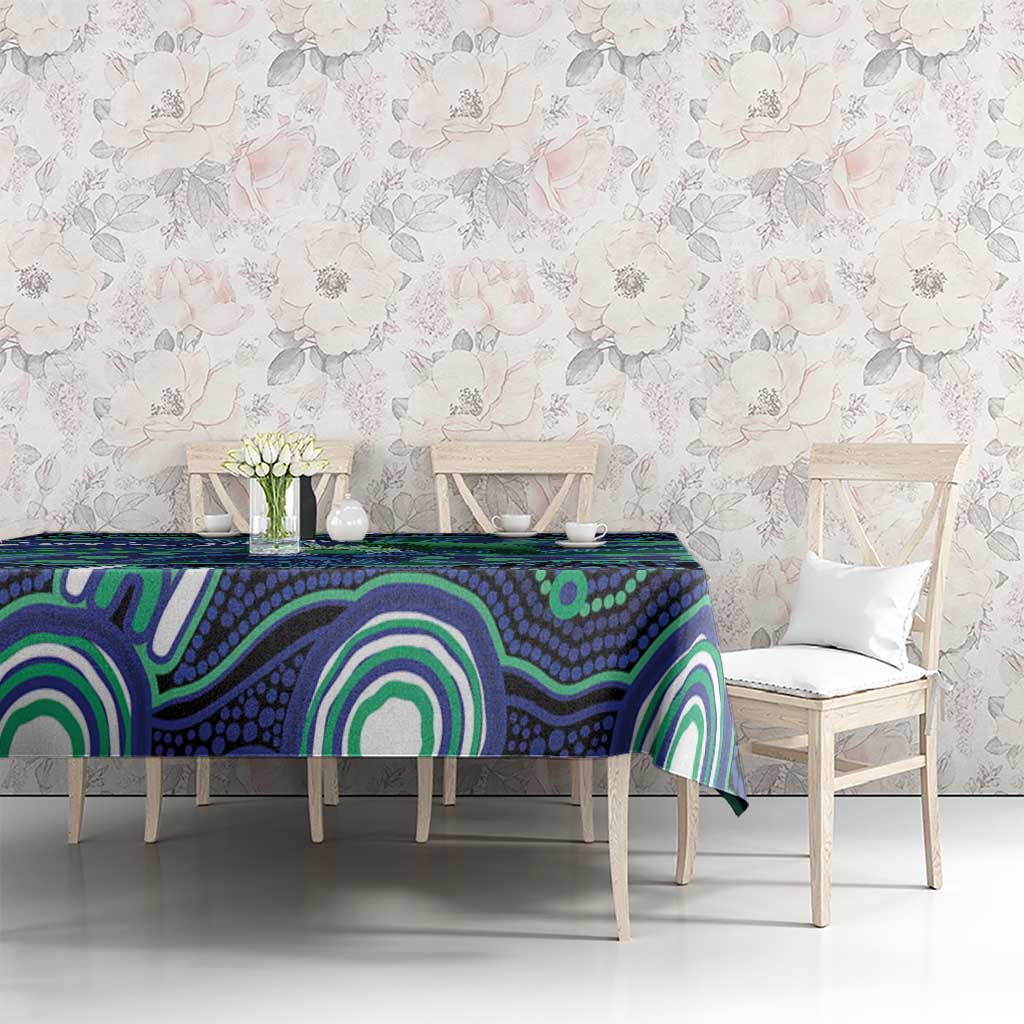 Personalised Torres Strait Islander Flag Day Tablecloth Dhari Australia Dugong Turtle Aboriginal Art
