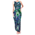 Personalised Torres Strait Islander Flag Day Tank Maxi Dress Dhari Australia Dugong Turtle Aboriginal Art