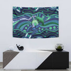 Personalised Torres Strait Islander Flag Day Tapestry Dhari Australia Dugong Turtle Aboriginal Art