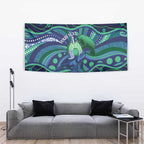 Personalised Torres Strait Islander Flag Day Tapestry Dhari Australia Dugong Turtle Aboriginal Art