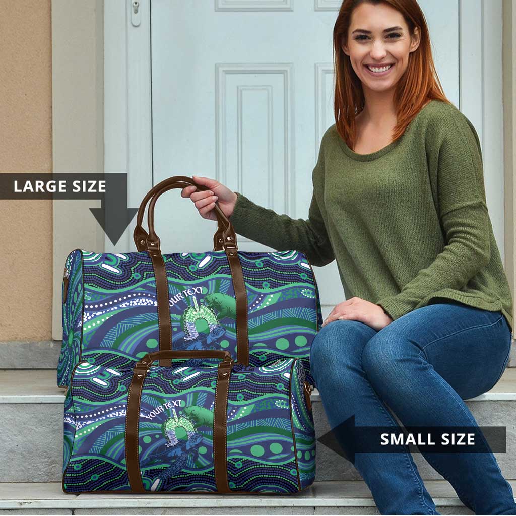 Personalised Torres Strait Islander Flag Day Travel Bag Dhari Australia Dugong Turtle Aboriginal Art