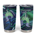 Personalised Torres Strait Islander Flag Day Tumbler Cup Dhari Australia Dugong Turtle Aboriginal Art