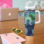 Personalised Torres Strait Islander Flag Day Tumbler With Handle Dhari Australia Dugong Turtle Aboriginal Art