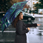 Personalised Torres Strait Islander Flag Day Umbrella Dhari Australia Dugong Turtle Aboriginal Art