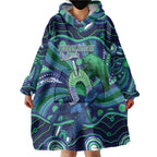 Personalised Torres Strait Islander Flag Day Wearable Blanket Hoodie Dhari Australia Dugong Turtle Aboriginal Art