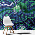 Personalised Torres Strait Islander Flag Day Window Curtain Dhari Australia Dugong Turtle Aboriginal Art