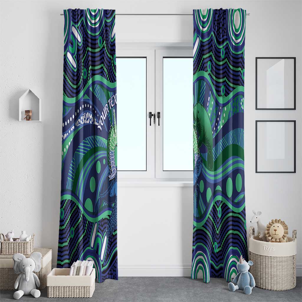Personalised Torres Strait Islander Flag Day Window Curtain Dhari Australia Dugong Turtle Aboriginal Art