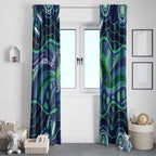 Personalised Torres Strait Islander Flag Day Window Curtain Dhari Australia Dugong Turtle Aboriginal Art