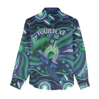 Personalised Torres Strait Islander Flag Day Women Casual Shirt Dhari Australia Dugong Turtle Aboriginal Art