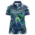 Personalised Torres Strait Islander Flag Day Women Polo Shirt Dhari Australia Dugong Turtle Aboriginal Art