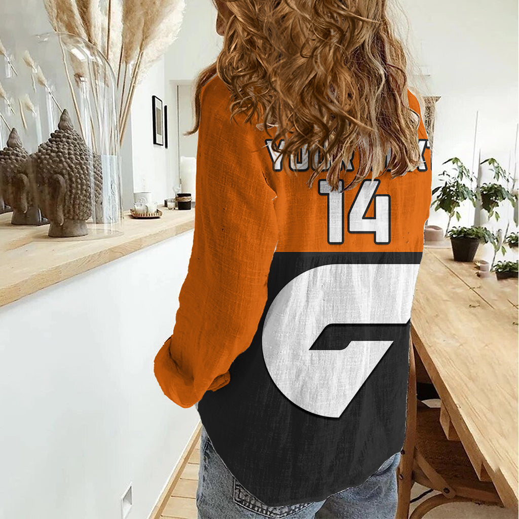 Personalised GWS Giants Football 2023 Women Casual Shirt Sporty Style LT14