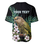 Personalised New Zealand Kakapo Baseball Jersey Aotearoa Fern With Manuka