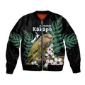 Personalised New Zealand Kakapo Bomber Jacket Aotearoa Fern With Manuka