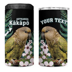 Personalised New Zealand Kakapo 4 in 1 Can Cooler Tumbler Aotearoa Fern With Manuka