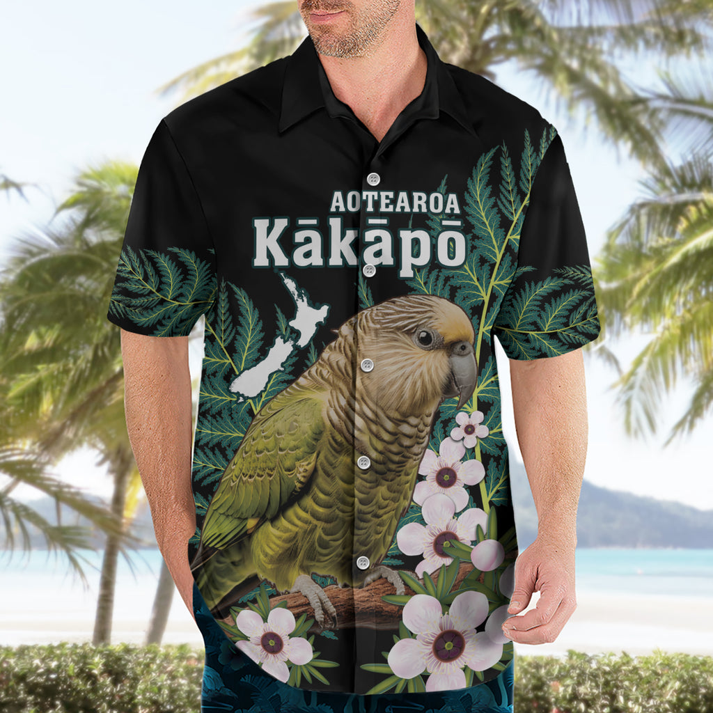 Personalised New Zealand Kakapo Hawaiian Shirt Aotearoa Fern With Manuka