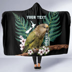 Personalised New Zealand Kakapo Hooded Blanket Aotearoa Fern With Manuka
