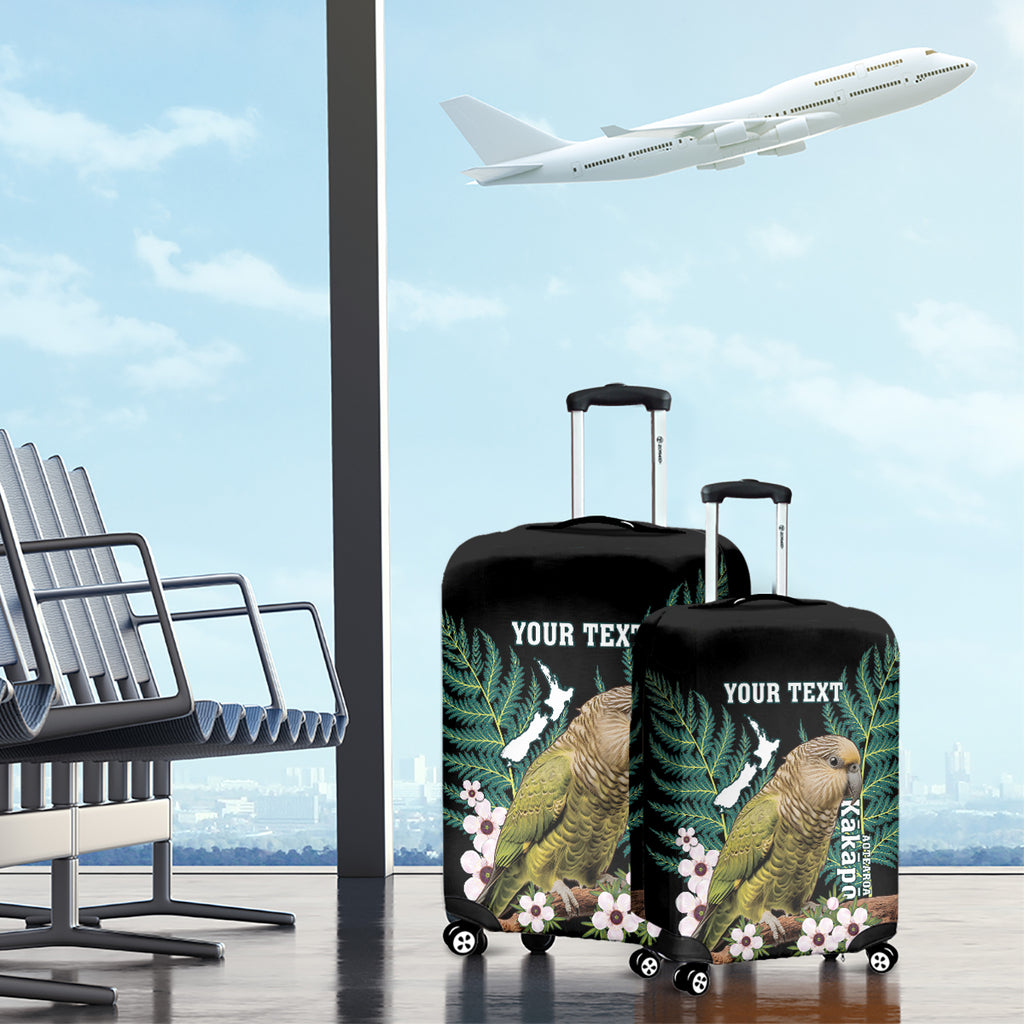 Personalised New Zealand Kakapo Luggage Cover Aotearoa Fern With Manuka