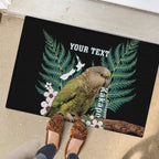 Personalised New Zealand Kakapo Rubber Doormat Aotearoa Fern With Manuka