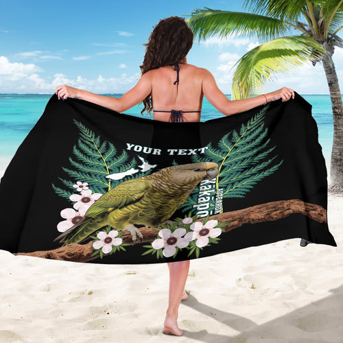 Personalised New Zealand Kakapo Sarong Aotearoa Fern With Manuka